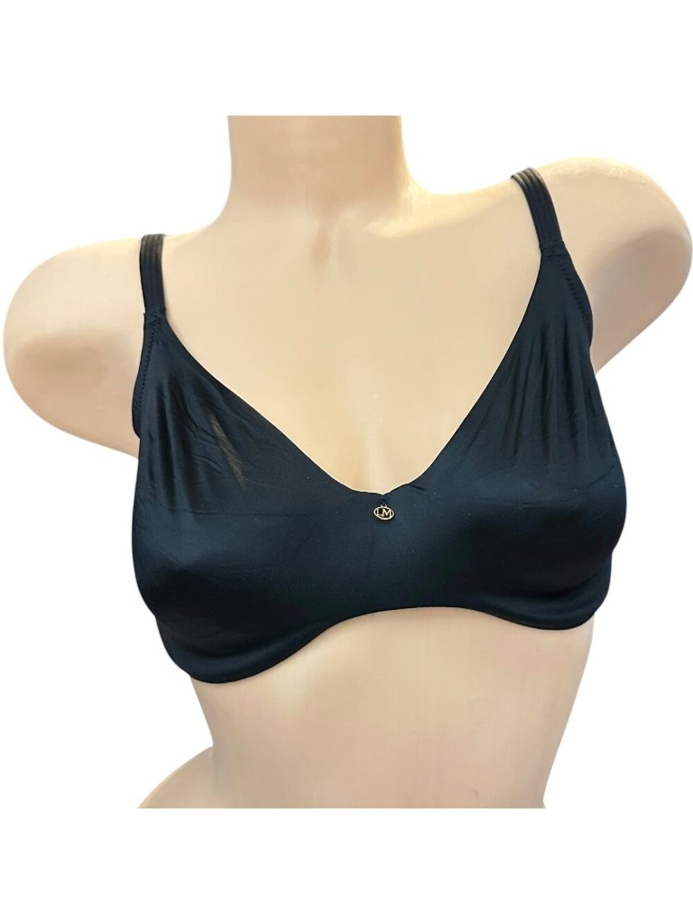 Le Mystere Black Underwire Bra Size 32DDD/F Adjustable Straps Back Closure